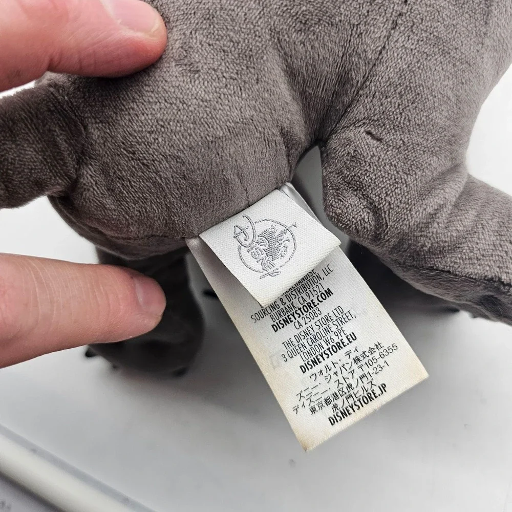 Disney Store Gray Dog Plush Stuffed Animal Toy Medium Pink Tongue Cute